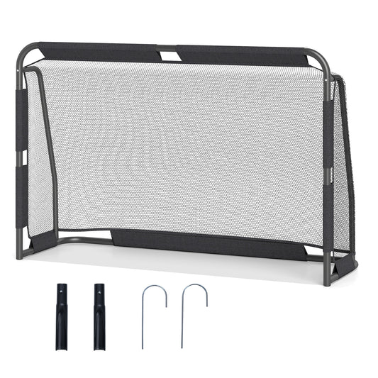 Soccer Goal Set 182cm Metal Frame Black PE Net Backyard Football