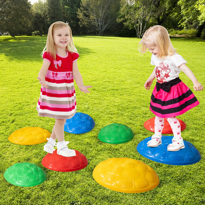 Stepping Stones for Kids Set of 8 Turtle-Themed Balance Stones-Colourful