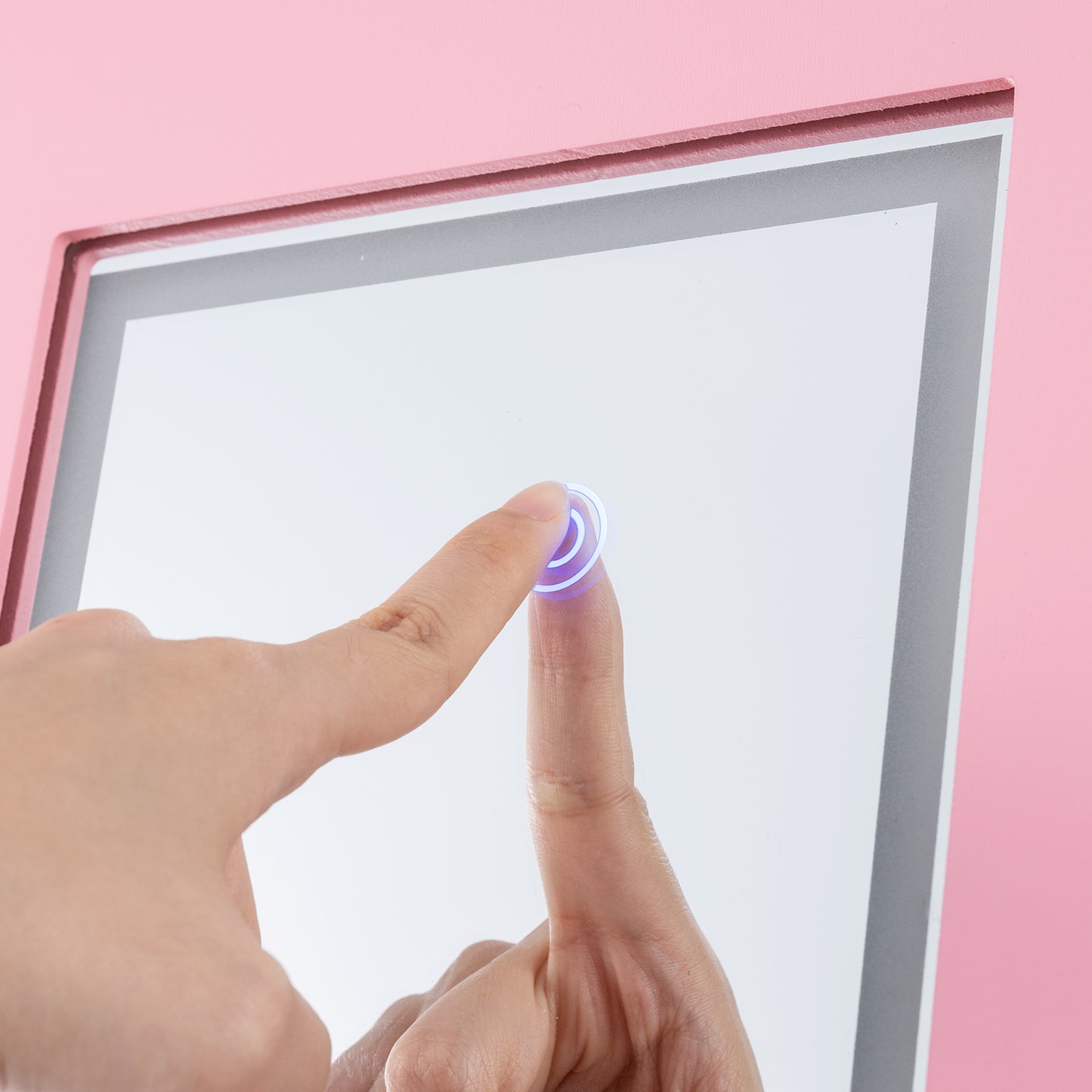 Swivel Kids Jewelry Cabinet With LED Lights | Full Mirror Pink