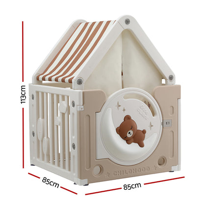 Keezi Kids Play Tent Playhouse Castle with Floor Mat 85CMX113CM