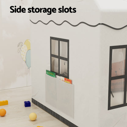 Keezi Kids Castle Play Tent with Lights & Mat for indoor/outdoor playtime fun.