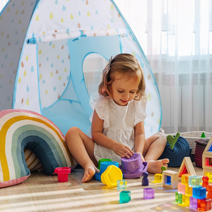 Keezi 3 in 1 Kids Play Tent with Ball Pit & Basketball Hoop - Fun indoor play set