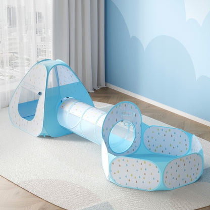 Keezi 3-in-1 Kids Play Tent with Ball Pit & Basketball Hoop for interactive indoor fun
