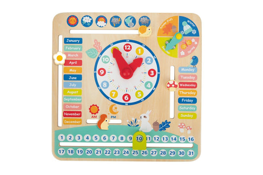 Tooky Toys Wooden Forest Friends Learning Calendar for Kids, fun educational tool for home.