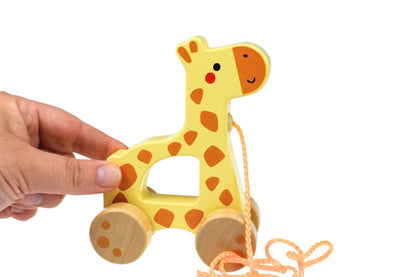 My Forest Friends Pull Along Giraffe | Wooden pull toy for interactive play and learning.