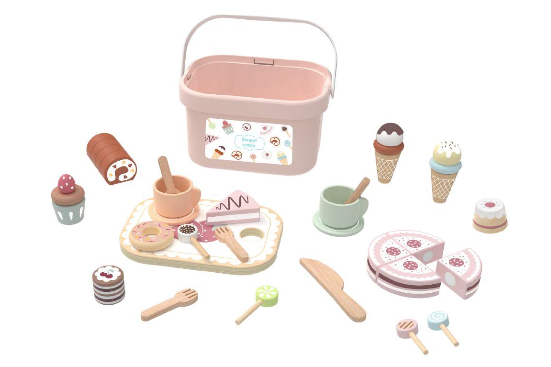 Tooky Wooden Afternoon Tea Set for Kids | Imaginative play toy for interactive home fun