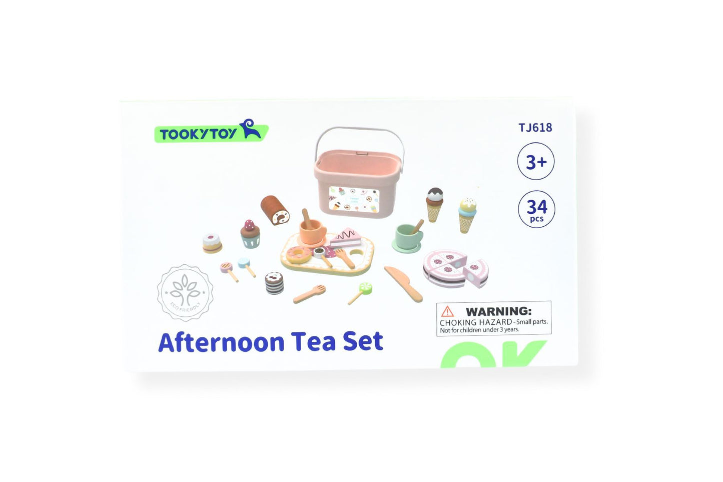 Tooky Wooden Afternoon Tea Set - Encourages imaginative play with charming, durable wooden pieces.