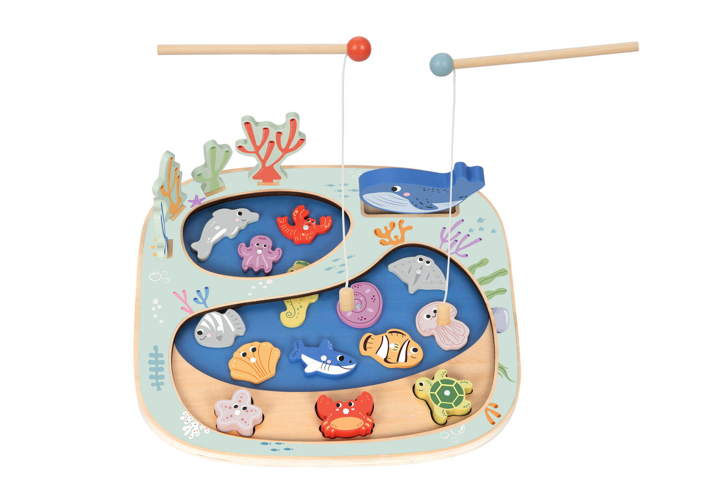 Colorful magnetic fishing & balance game toy set for kids interactive learning and play.