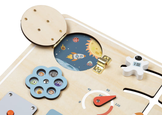 Tooky Toy Space Busy Board | interactive learning toy for kids, perfect for sensory play.