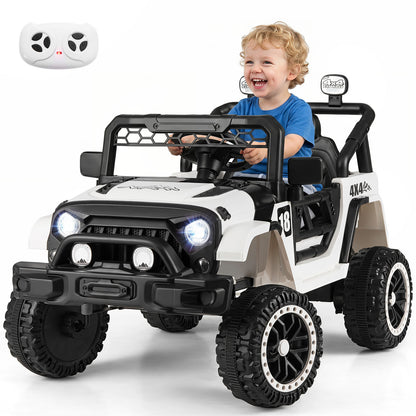 Black 12V Kids Ride On Truck | Remote Control & LED Lights