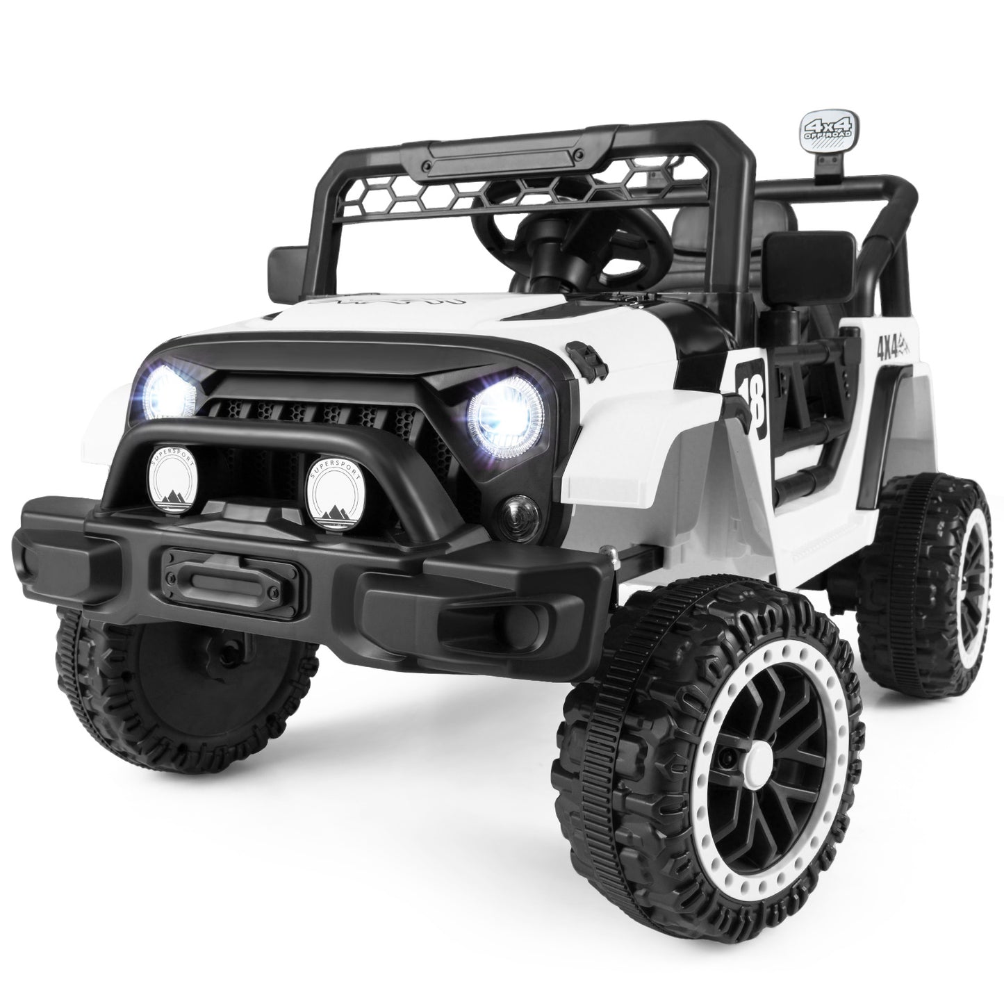 Black 12V Kids Ride On Truck | Remote Control & LED Lights
