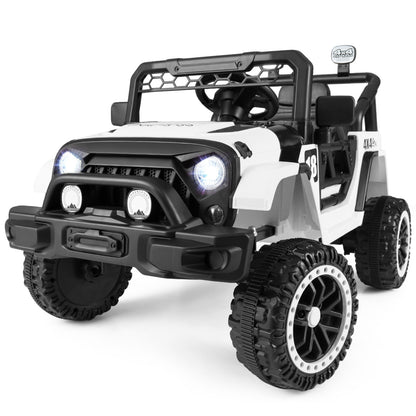 Black 12V Kids Ride On Truck | Remote Control & LED Lights