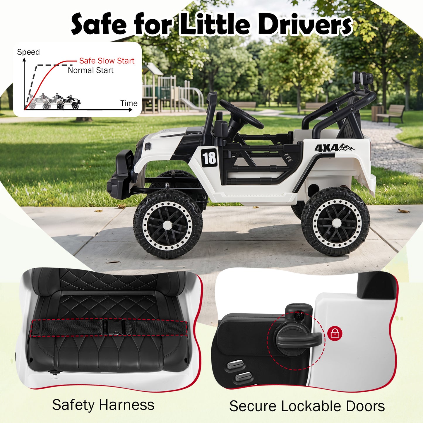 Black 12V Kids Ride On Truck | Remote Control & LED Lights