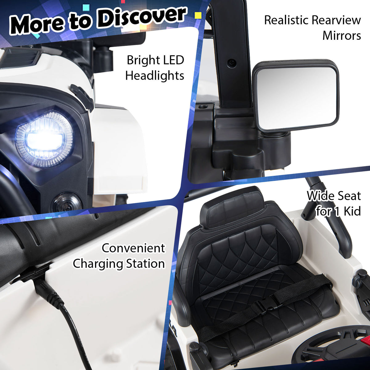 Black 12V Kids Ride On Truck | Remote Control & LED Lights