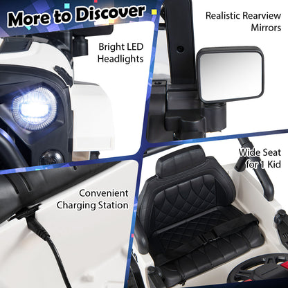 Black 12V Kids Ride On Truck | Remote Control & LED Lights