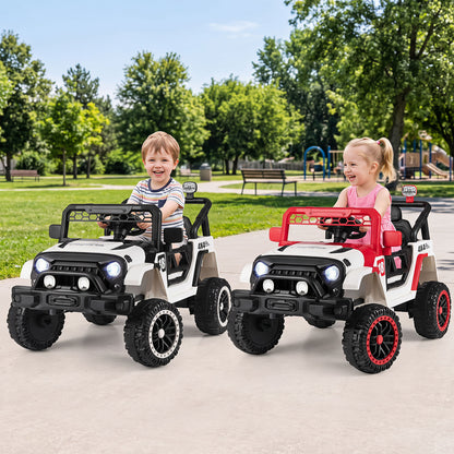 Red 12V Kids Ride On Truck | Remote Control & LED Lights