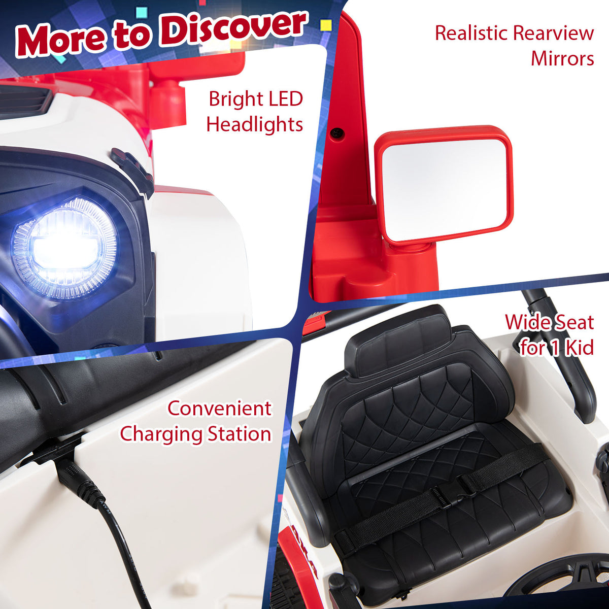 Red 12V Kids Ride On Truck | Remote Control & LED Lights