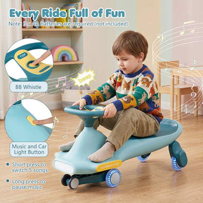 Blue Wiggle Car for Kids | LED Wheels Music and Horn