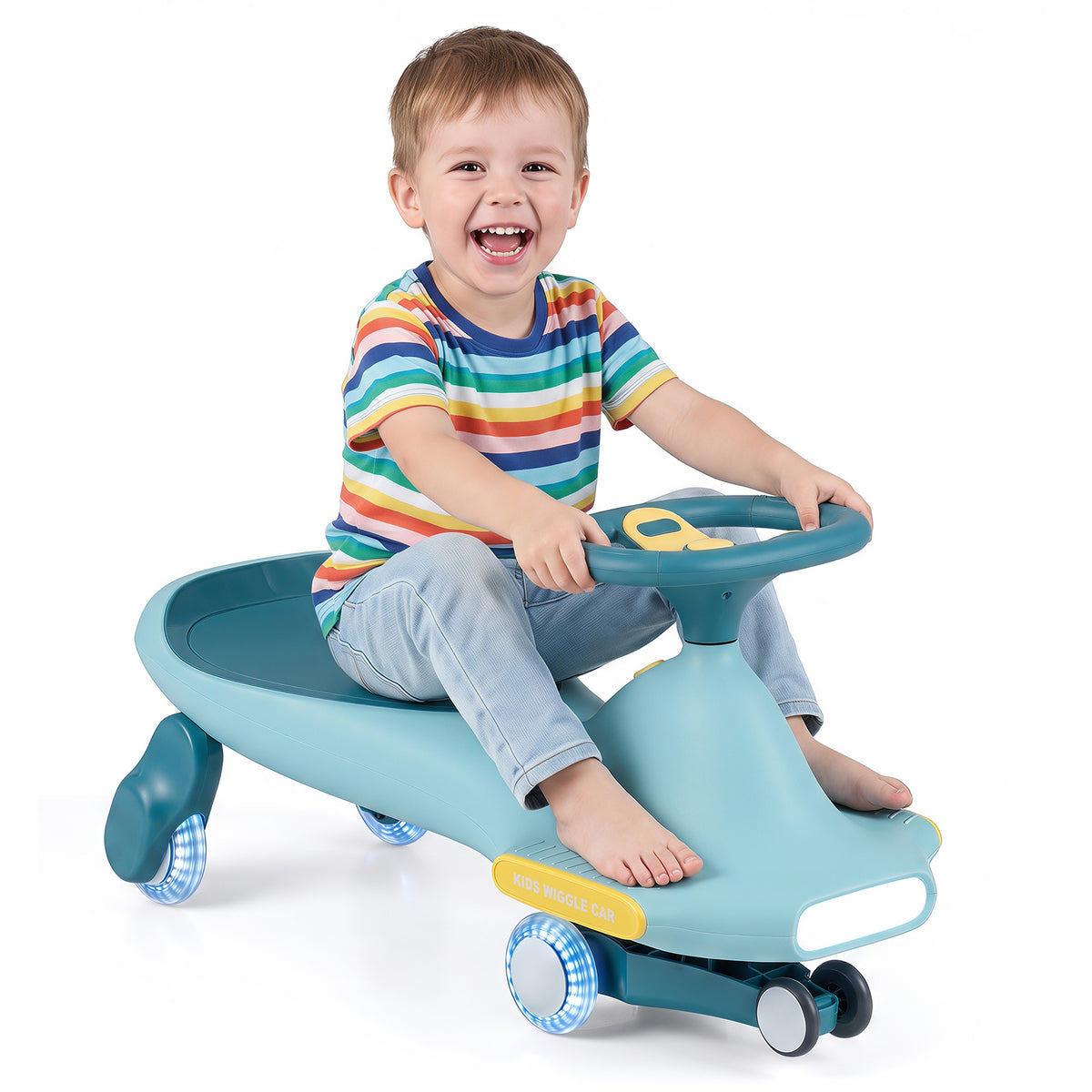 Blue Wiggle Car for Kids | LED Wheels Music and Horn