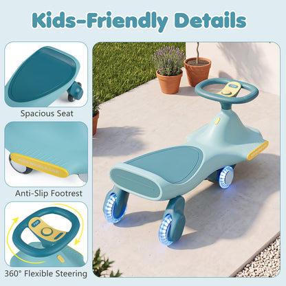 Blue Wiggle Car for Kids | LED Wheels Music and Horn