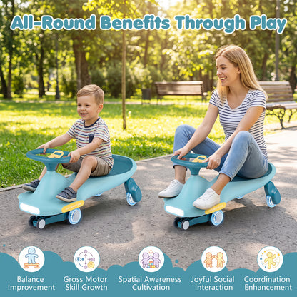Blue Wiggle Car for Kids | LED Wheels Music and Horn
