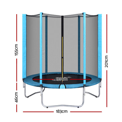 Everfit Trampoline 6FT Blue