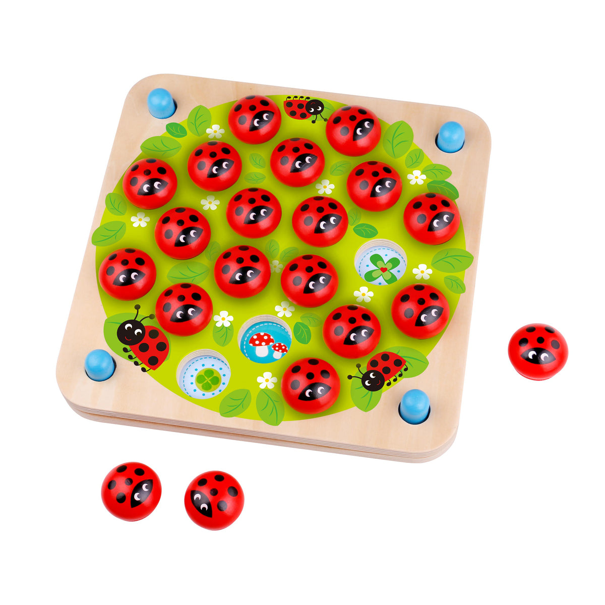 Colorful ladybug memory game for kids, perfect for developing cognitive skills at home.