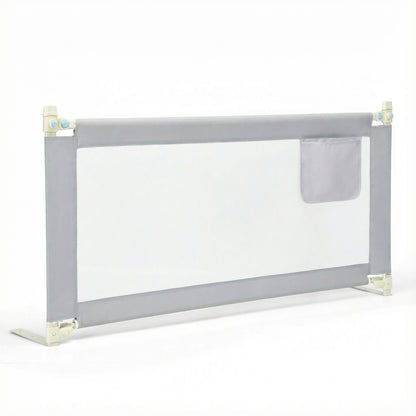 Grey Toddler Bed Rail | Adjustable Height Storage Pocket Lift