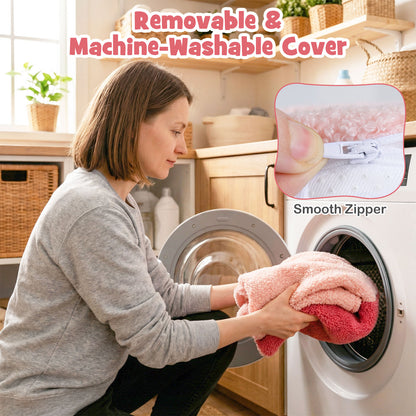 Pink Kids Foam Couch | Teddy Fleece Toddler Chair Portable