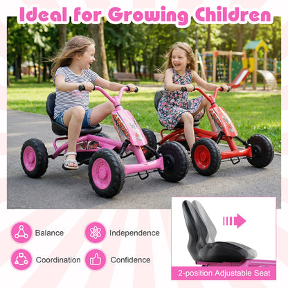 Pink 4 Wheel Pedal Go Kart | Adjustable Seat | Toddler Ride On