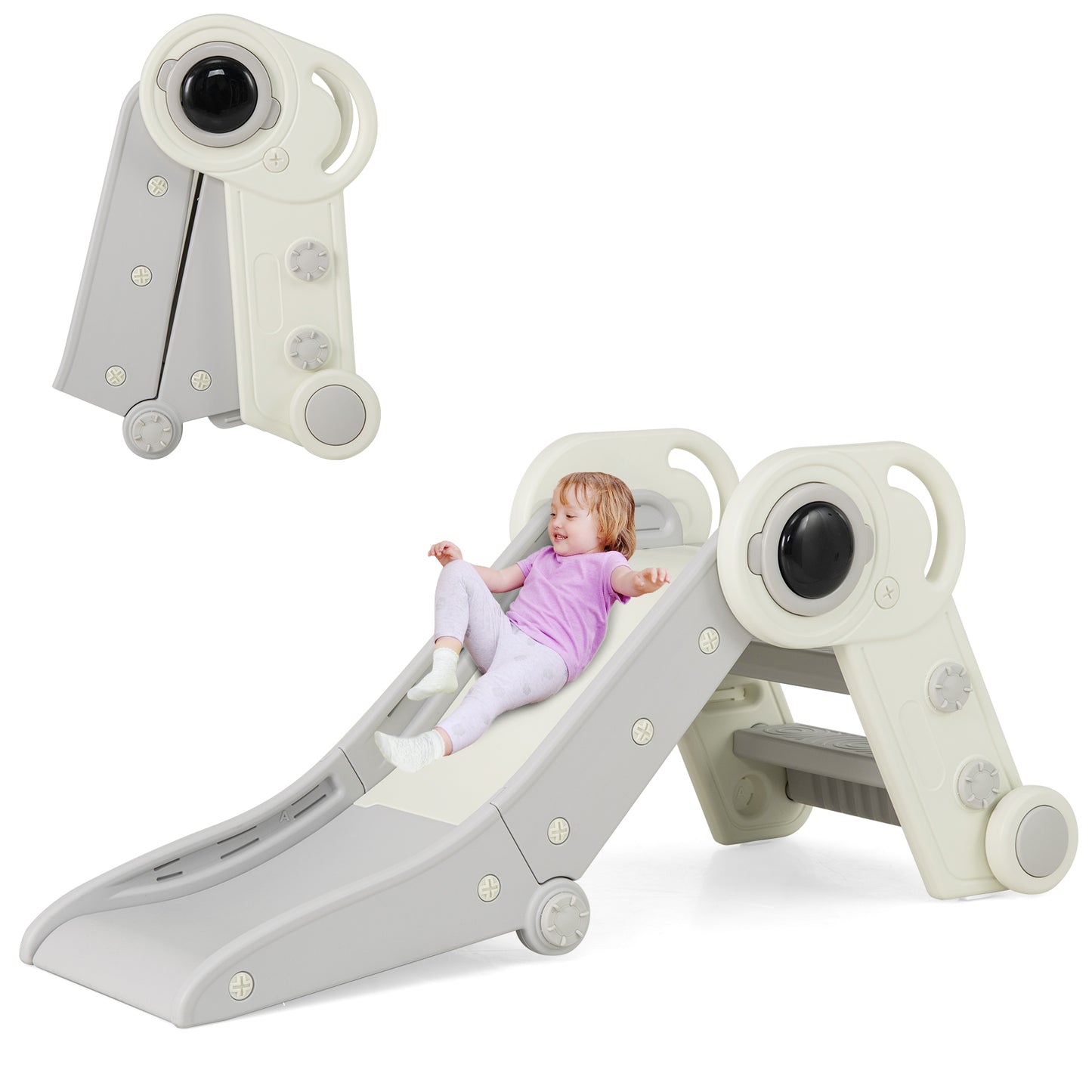 Foldable Astronaut Toddler Slide Grey | Indoor Climber Age 3+