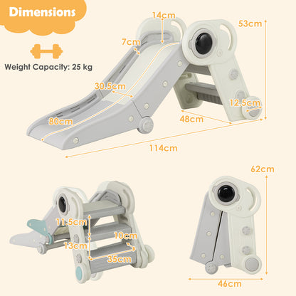 Foldable Astronaut Toddler Slide Grey | Indoor Climber Age 3+