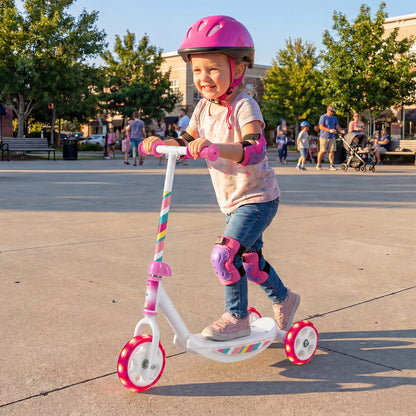 Pink Toddler 3-Wheel Kick Scooter | LED Light-Up Wheels