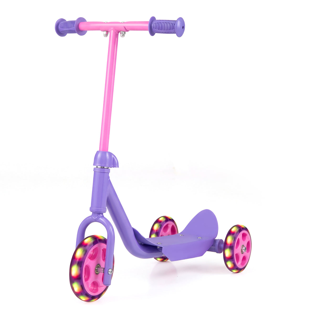Purple Toddler 3-Wheel Kick Scooter | LED Light-Up Wheels