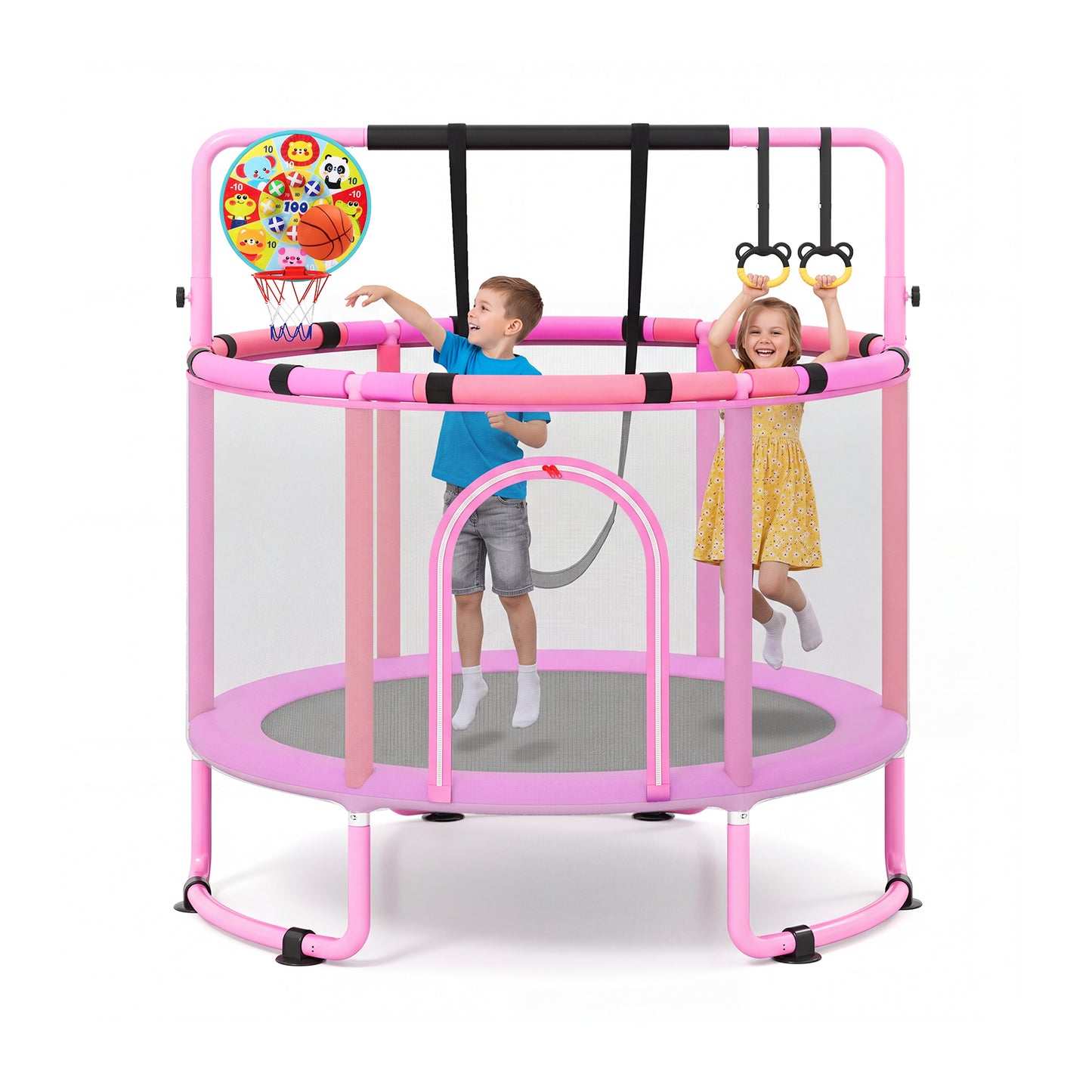 55 Inch Purple Kids Trampoline | 6 In 1 Indoor Outdoor Play Set