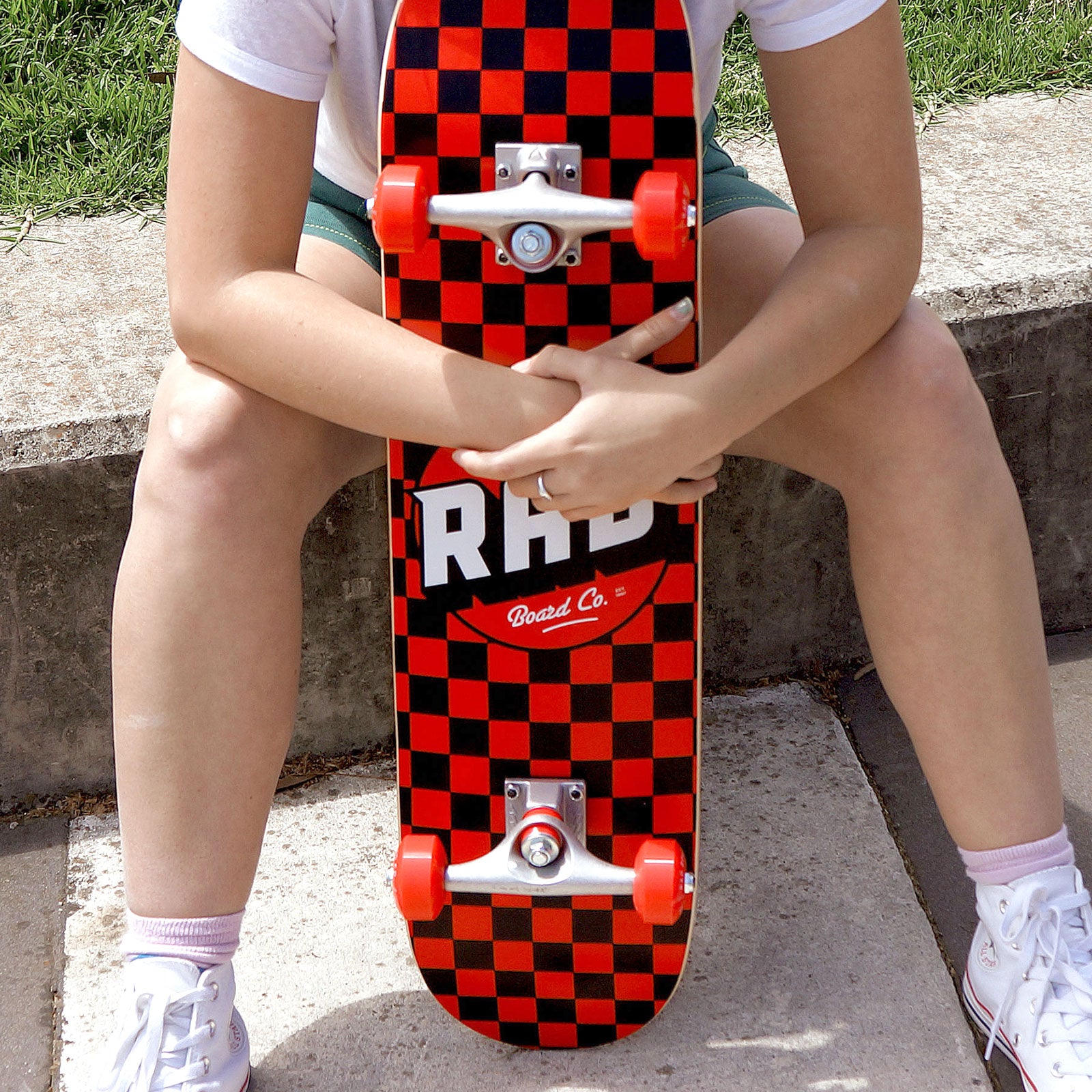 RAD Checkers Skateboard for kids, 7 x 30, perfect for beginners & advanced riders.