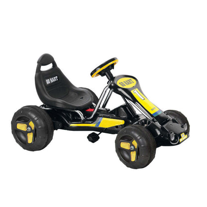 Black Kids Pedal Go-Kart for ages 3-6 | 4-wheel design for home racing fun