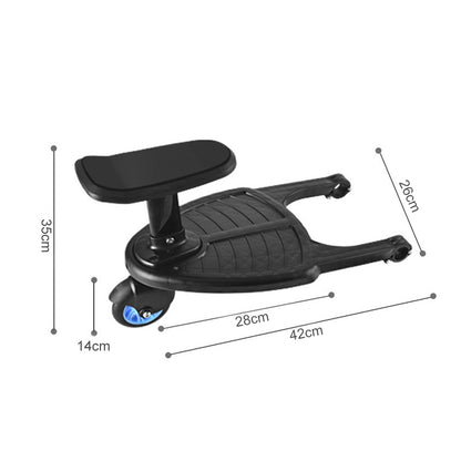 Blue stroller step board for toddlers, supports up to 25kg weight capacity.