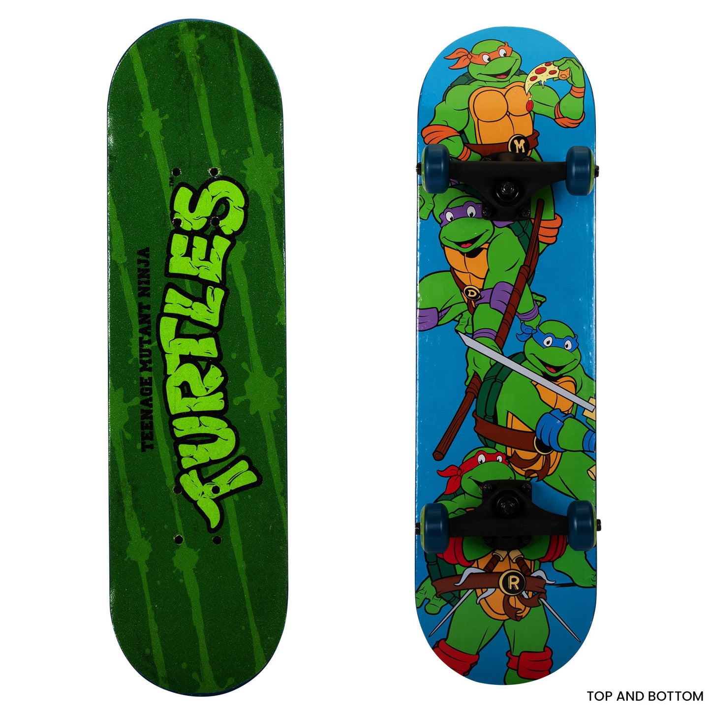 TMNT 28 Popsicle Skateboard by Kryptonics, ideal for kids 5-11, features Teenage Mutant Ninja