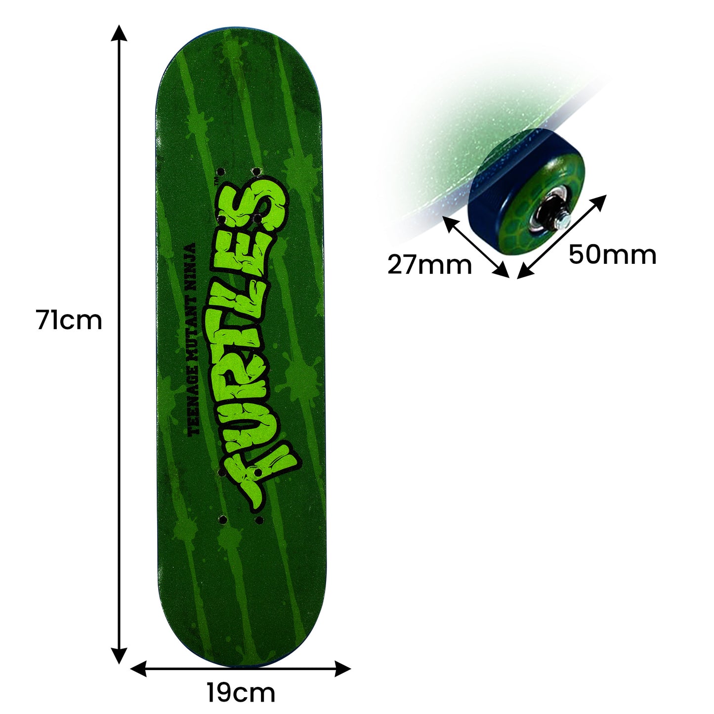 TMNT 28 Popsicle Skateboard | Fun kids skateboard featuring Teenage Mutant Ninja Turtles design for ages 5-