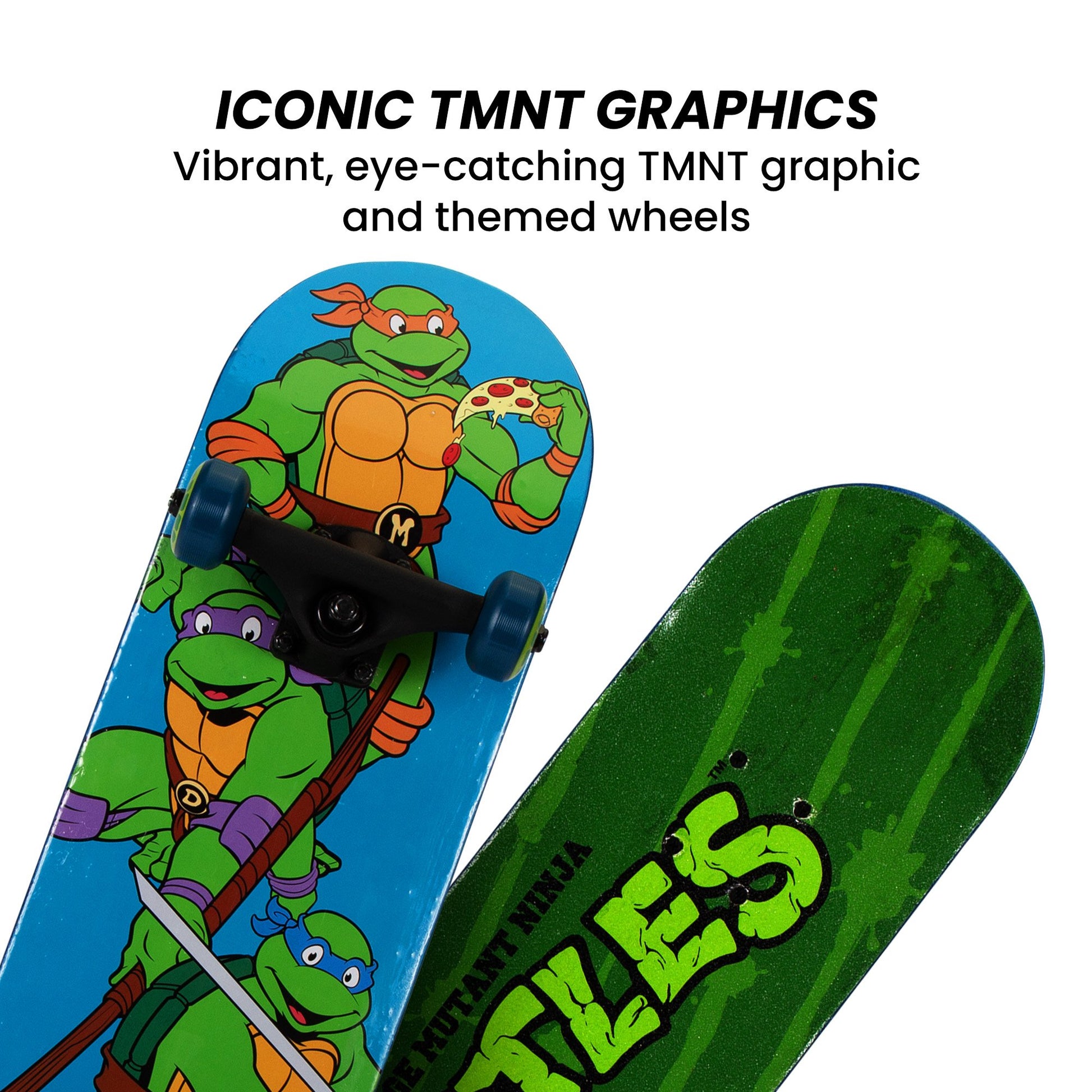 TMNT 28 Popsicle Skateboard by Kryptonics | Ideal for kids 5-11, featuring Teenage Mutant Ninja