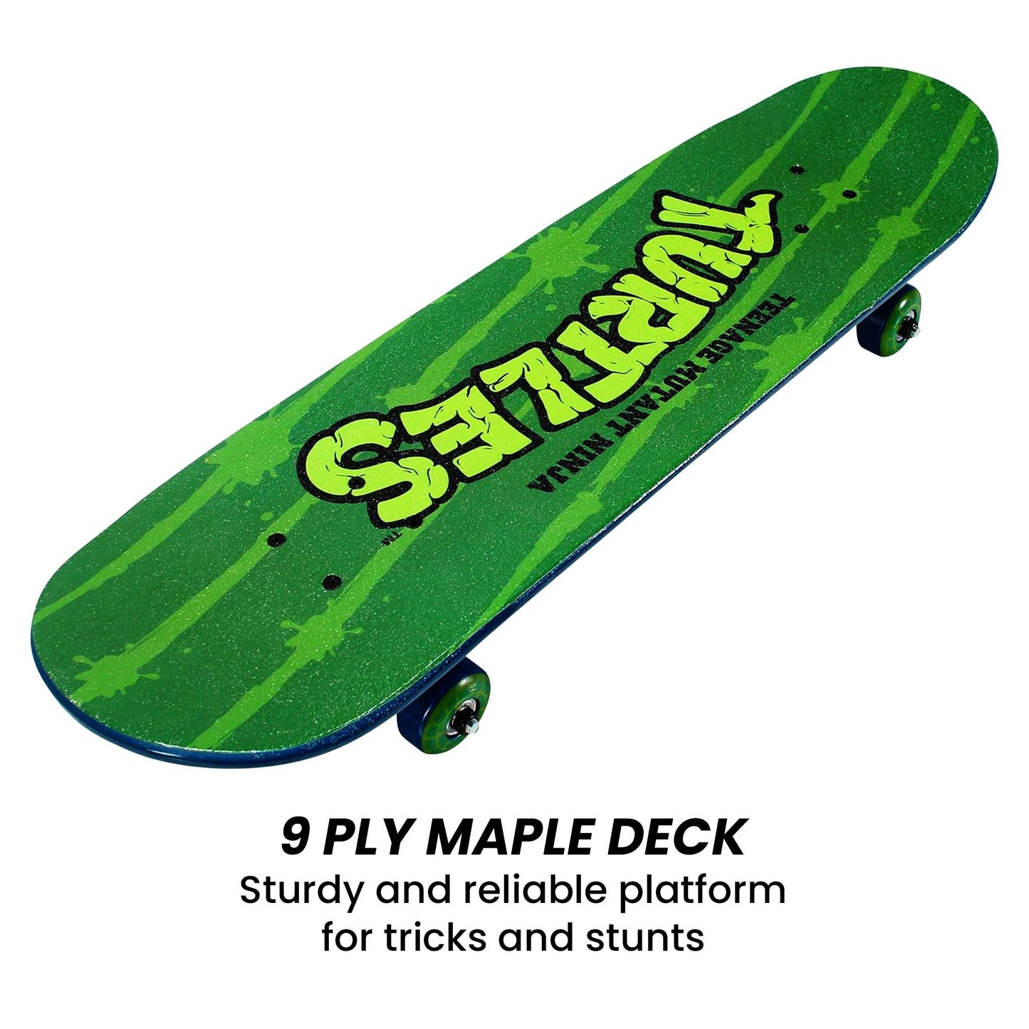 TMNT 28 Popsicle Skateboard by Kryptonics for Kids 5-11, perfect for young shredders at home.