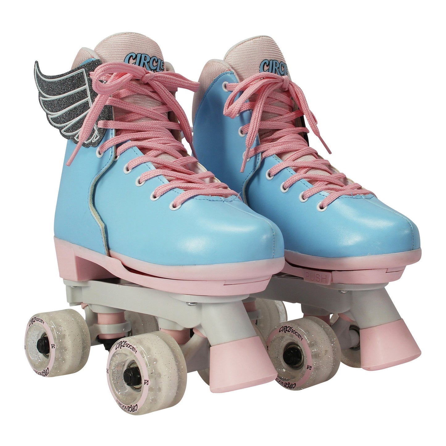 Circle Society adjustable kids roller skates in Cotton Candy design for fun at home.