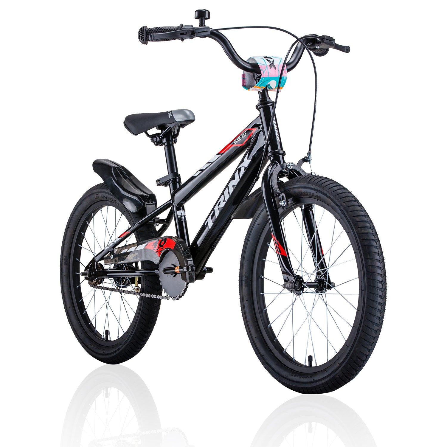 Trinx 18 Kids Mountain Bike - Blue ELF 3.0 MTB Bicycle for adventurous children at home.