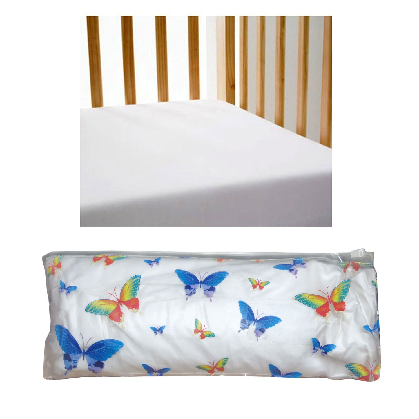 White cotton cot fitted sheet with large size for Gypsy Kids, ideal for childrens bedding.