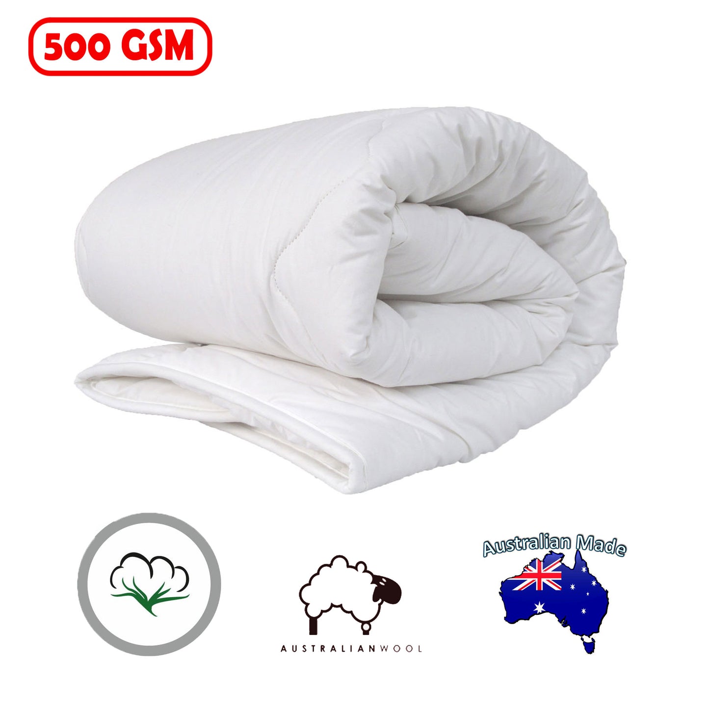 Cozy Australian Wool Cot Quilt 500GSM | All-season comfort for cozy childrens bedding.