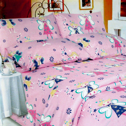 Fairy Princess single quilt cover set for kids bedroom enchanting decor with magical design.