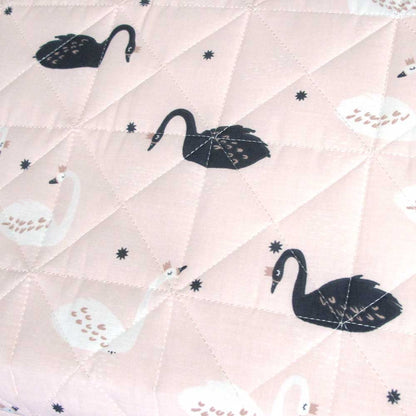 Swan Princess Quilted Bedding Set - Girls Single Size Bed Cover with Dreamy Design