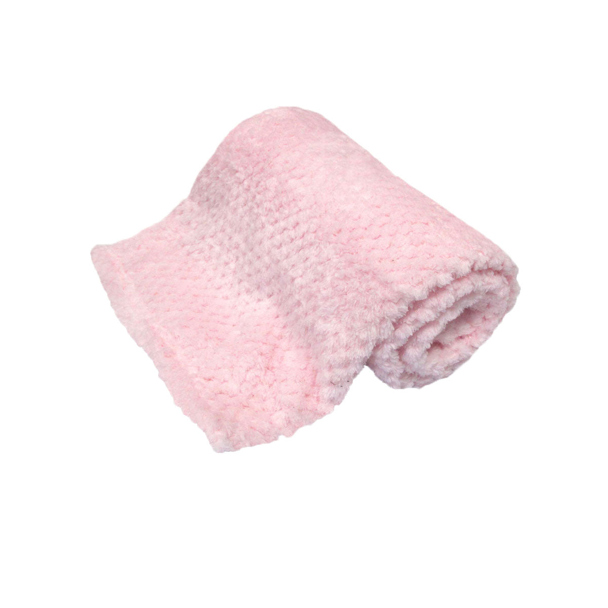 Soft pink coral fleece throw blanket perfect for kids, providing warmth and coziness.