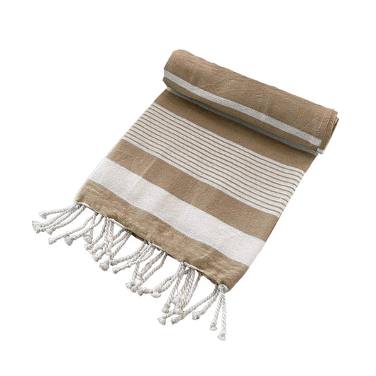 Colorful kids Turkish beach towel with tassels, made of soft cotton for ultimate comfort.